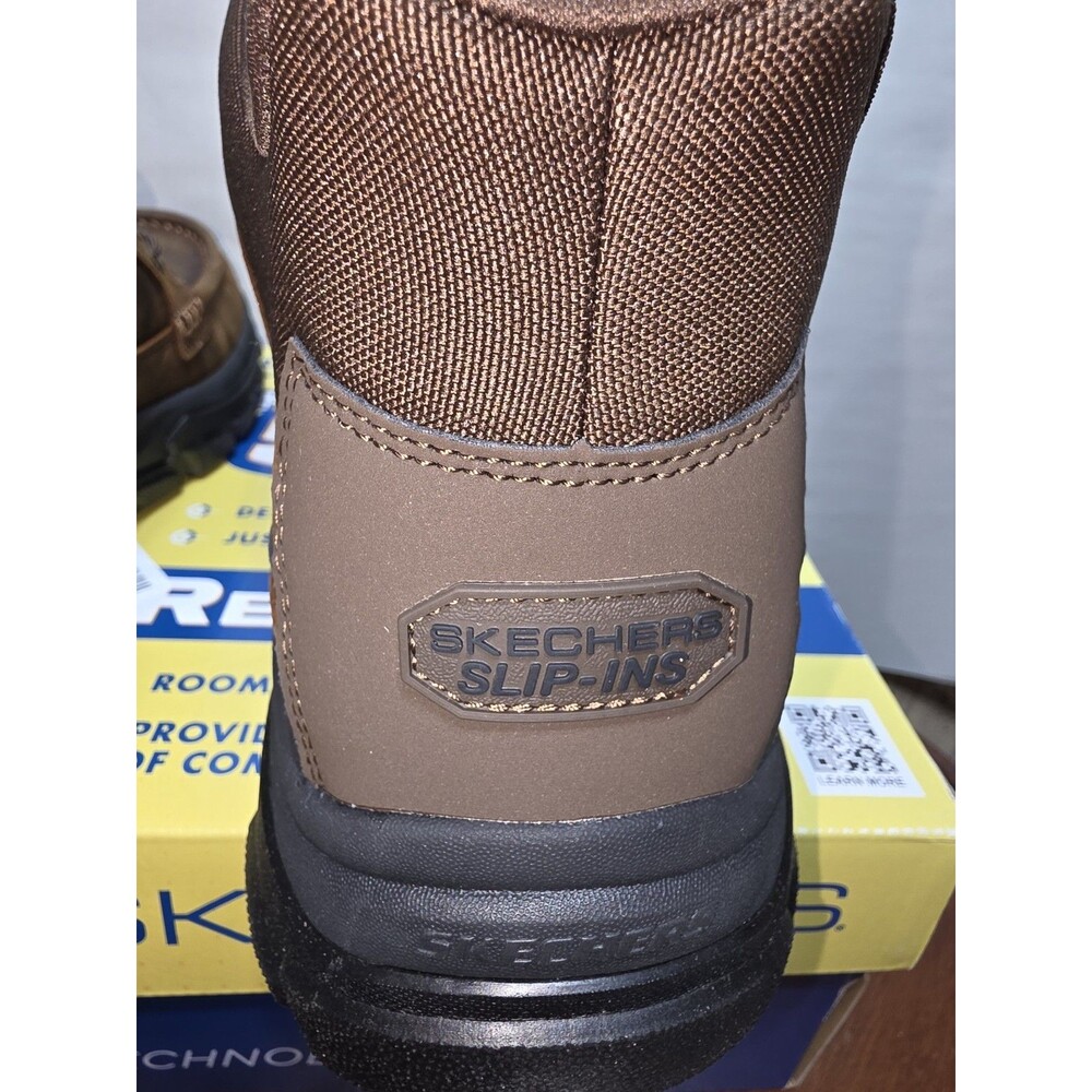 Skechers Slip-Ins Respected 2.0 Hagler Brown Boots Men's 11 Goodyear NWB - Picture 7 of 11